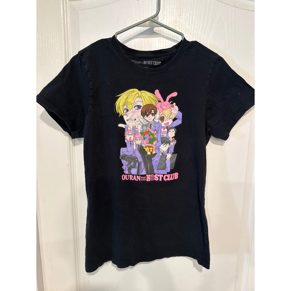 Ouran High School Host Club Graphic T-Shirt Black Anime Funimation Women Medium